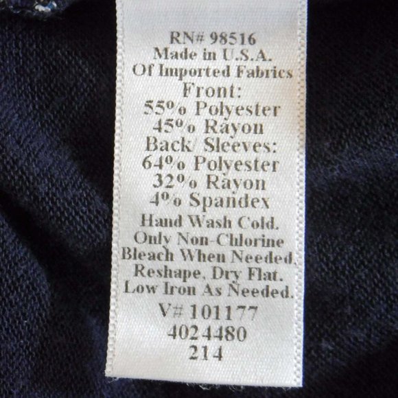 Coldwater Creek Navy & White Tee (Size 4-6) - Picture 4 of 4